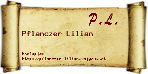 Pflanczer Lilian névjegykártya